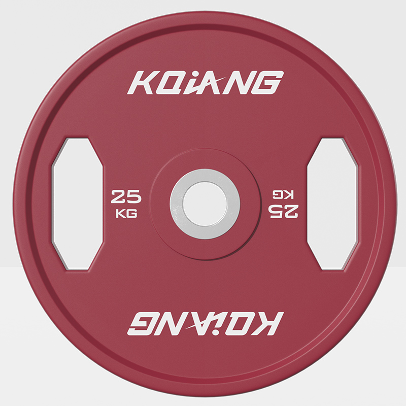 必一运动CPU彩色橡胶环保无味杠铃片举重力量举杠铃举重片 25kg