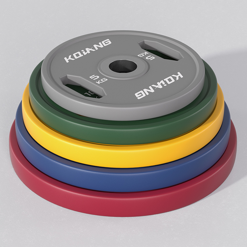 必一运动CPU彩色橡胶环保无味杠铃片举重力量举杠铃举重片 100kg （5-20KG各两片）套装