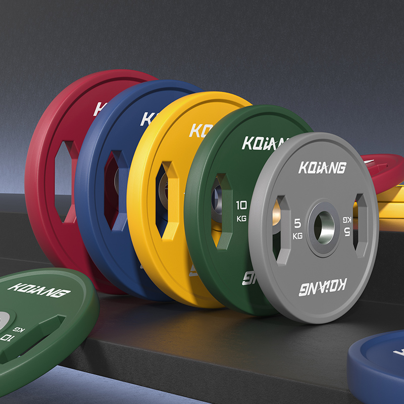 必一运动CPU彩色橡胶环保无味杠铃片举重力量举杠铃举重片 150kg （5-25KG各两片）套装